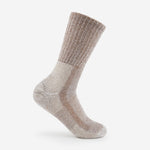 Thorlos Women's Moderate Cushion Crew Hiking Sock in brown heathered wool silk blend