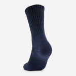 Thorlos Hiking Crew Moderate Padding Sock in Night Navy shown from rear angle