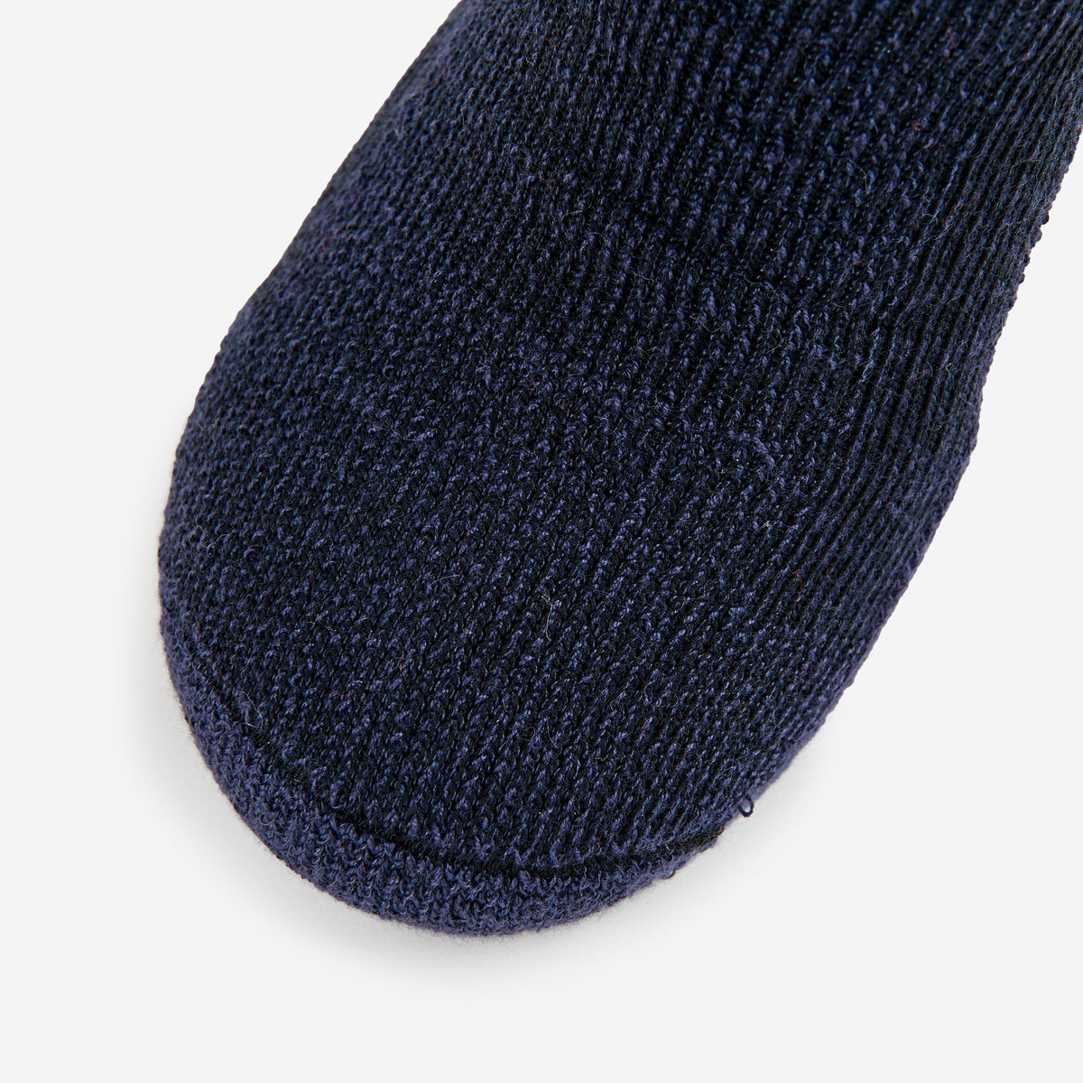 Thorlos Hiking Crew Moderate Padding Sock toe detail in Night Navy blue