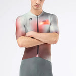 Male cyclist wearing Gobik Attitude 2.0 jersey in Flank colorway with arms crossed