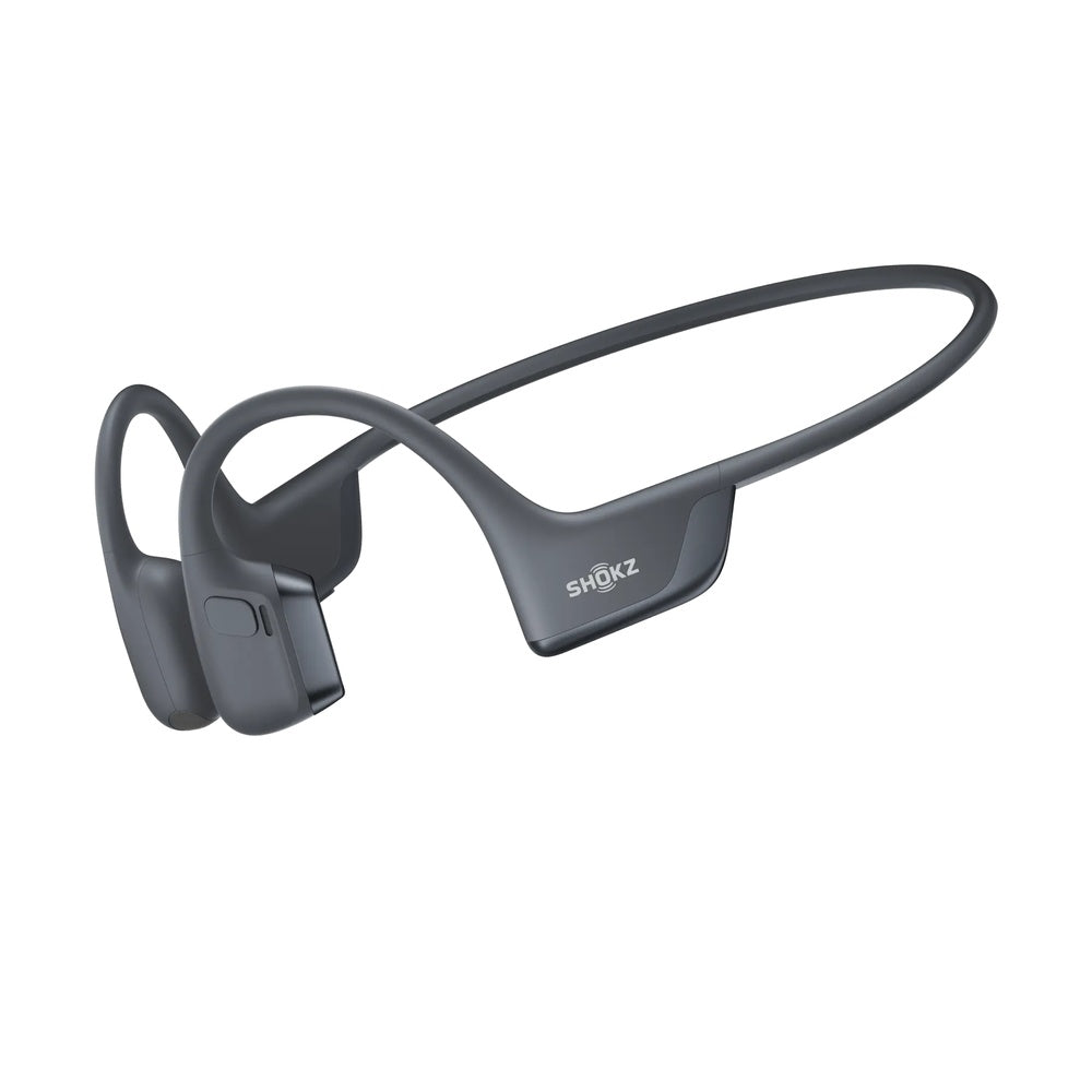 Shokz OpenRun Pro 2 bone conduction headphones in gray with wraparound design