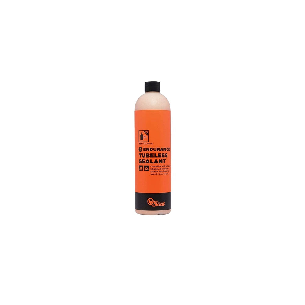 Orange Seal Endurance Tubeless Sealant 16oz refill bottle with orange label