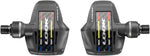 Pair of LOOK KEO Blade Carbon Ceramic Ti clipless pedals with carbon fiber and colored stripe design