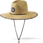 Dakine Pindo straw hat in natural tan with black band and chin strap
