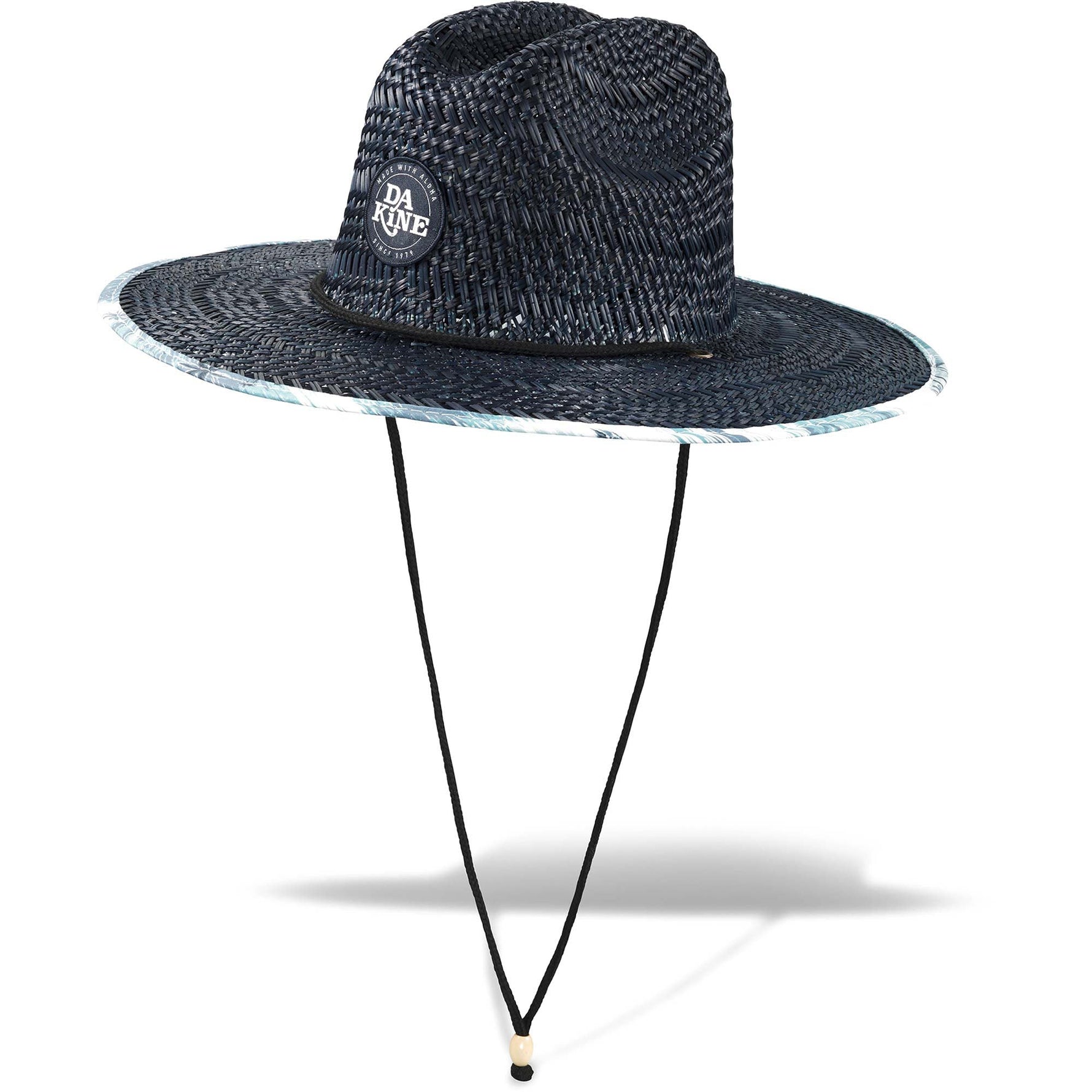 Dakine Pindo straw hat in navy with blue rope trim and chin strap