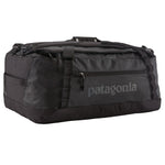 Patagonia Black Hole Duffel 55L in matte black on white studio background