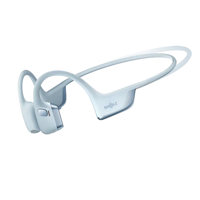 Shokz OpenRun Pro 2 EK bone conduction headphones in light blue color