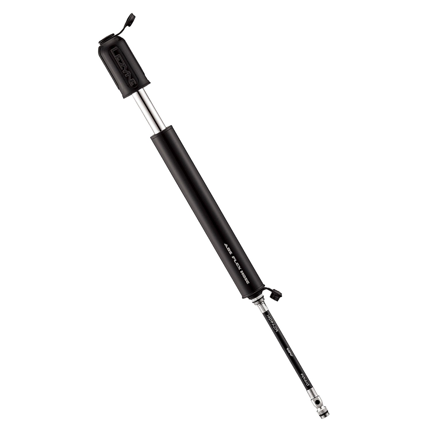 Lezyne HV Drive S bicycle pump in gloss black with silver accents