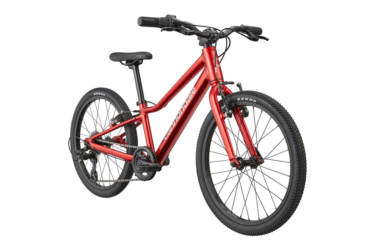 Cannondale Kids Quick C2 metallic red bike shown from front three-quarter angle