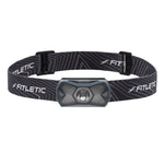 Fitletic Ray headlamp with black patterned strap, front view on white background