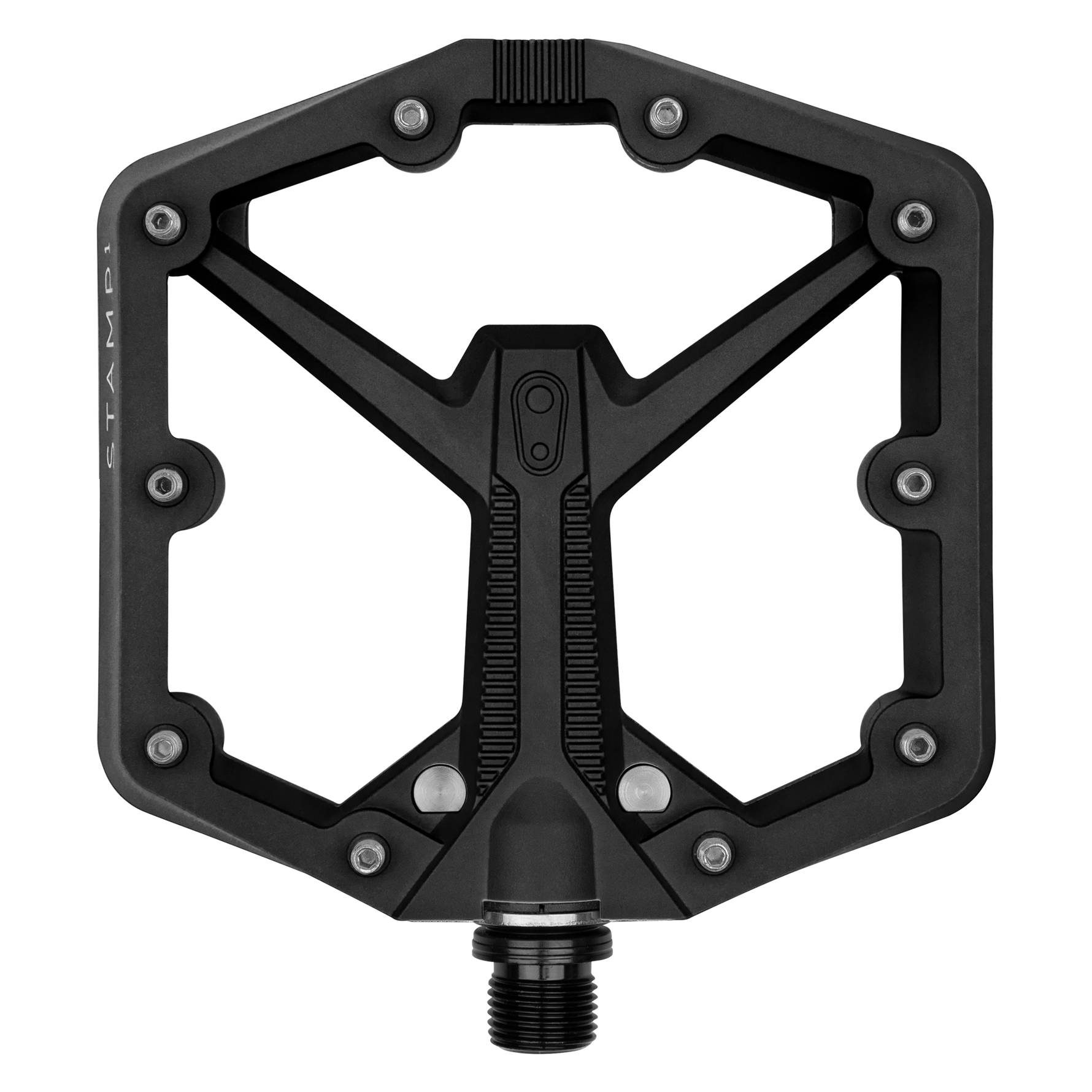 Crankbrothers Stamp 1 Gen 2 Large black composite flat pedal with platform design