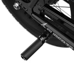 Super73 black folding peg with textured grip attached to electric bike frame