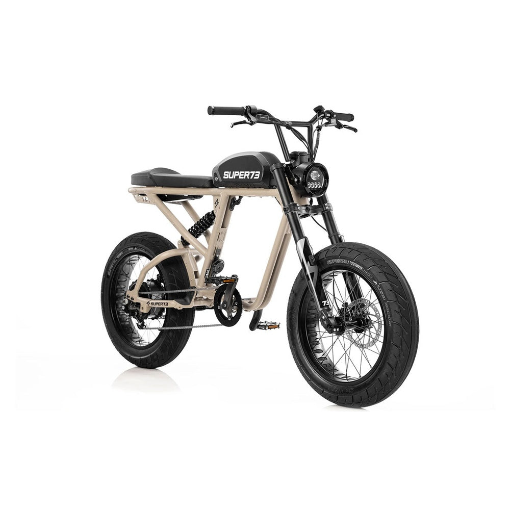 Super73 SUPER73-R Brooklyn electric bike in sand tan with black accents on white background
