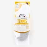 Thorlos Tennis Lite Padded crew socks in original packaging showing white sock with gray accents