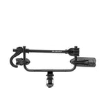 Kuat Transfer V2 black bike hitch rack with adjustable arms on white background