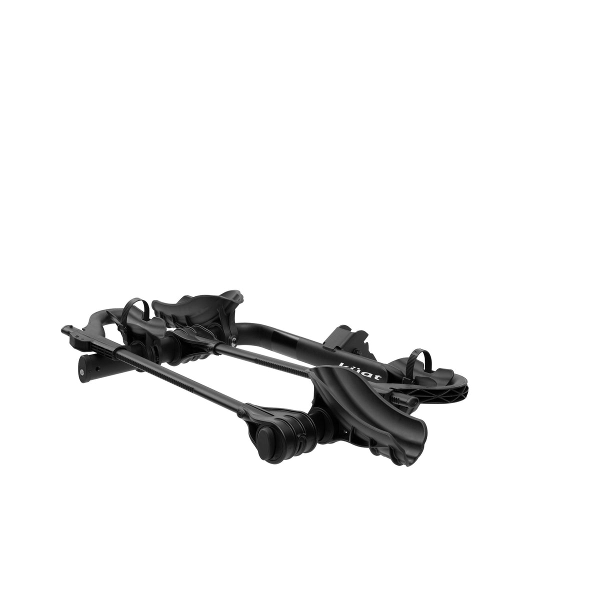 Kuat Transfer V2 2-inch 2-bike hitch rack in matte black, folded compact position