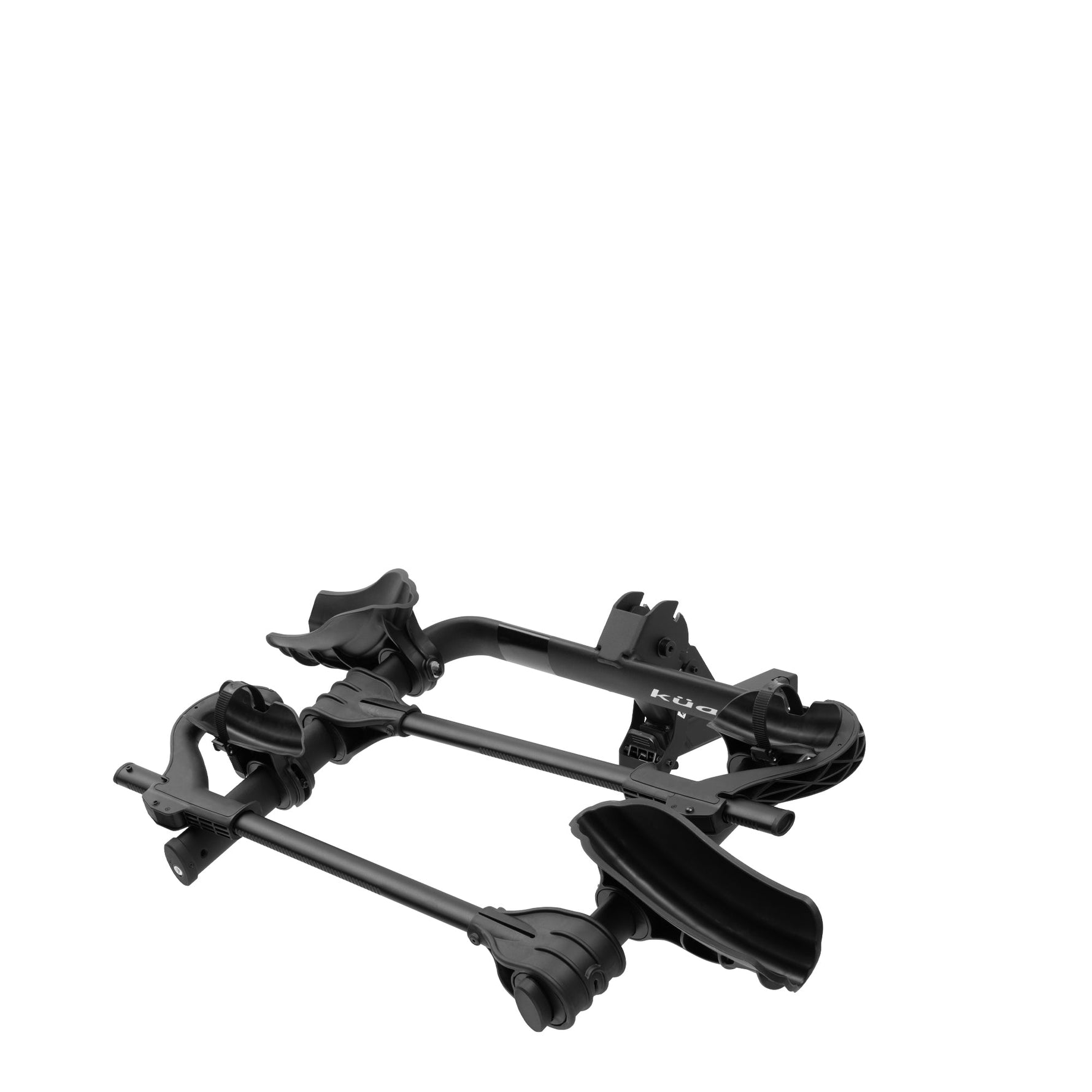 Kuat Transfer V2 black 3-bike hitch mount rack on white background