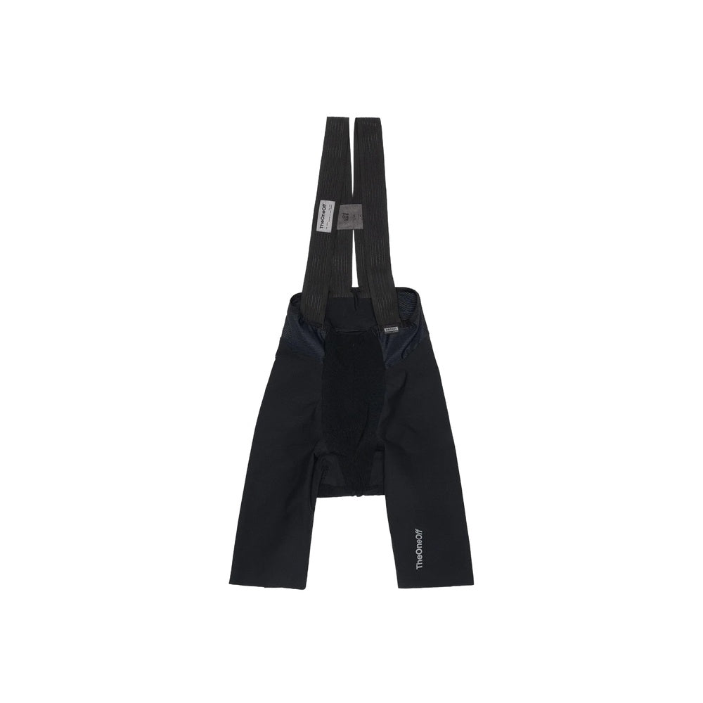 TheOneOff Xenon Bib Short in Future Black with suspender straps, rear view