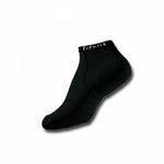 Experia black ankle sock with brand name on cuff