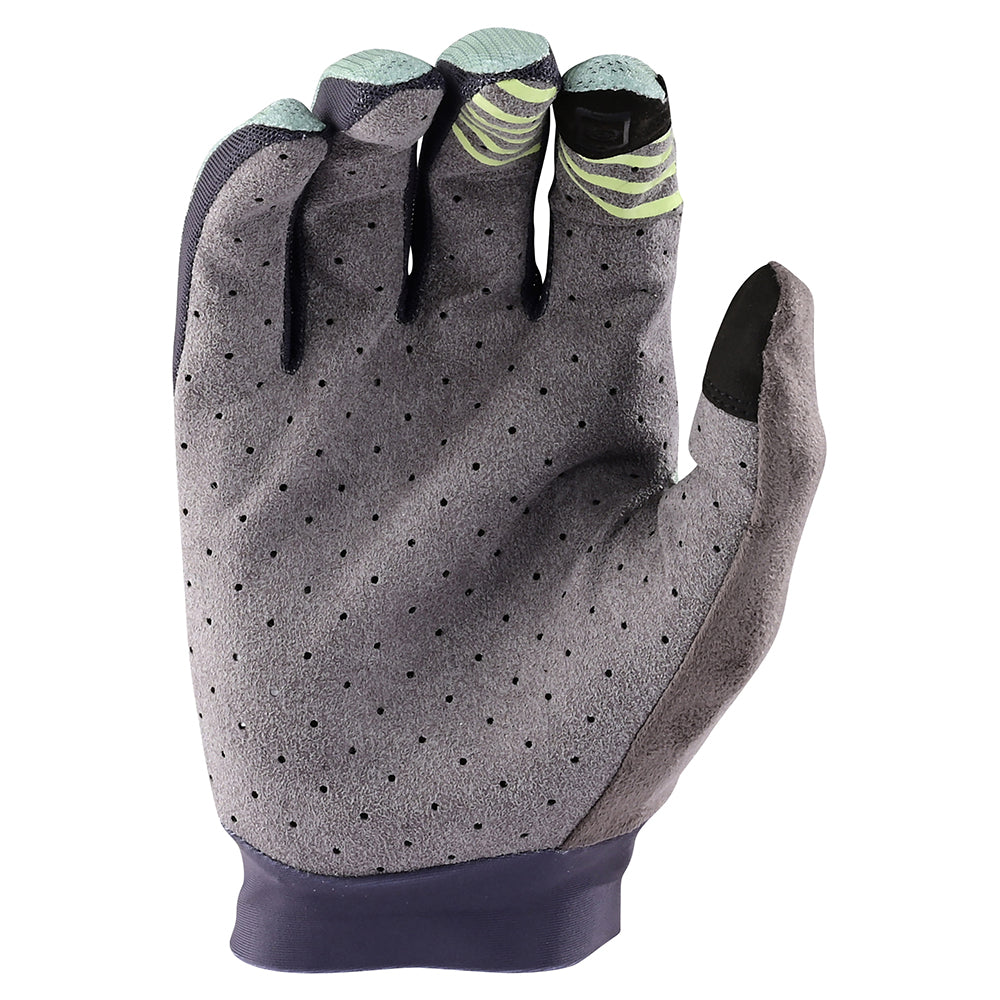 Troy Lee Designs ACE 2.0 MTB glove palm view in Glass Green colorway