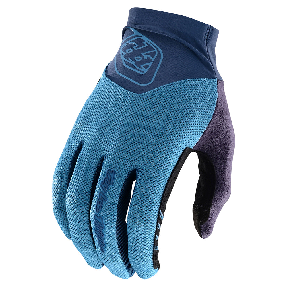 Troy Lee Designs ACE 2.0 MTB glove in slate blue with mesh back and navy cuff
