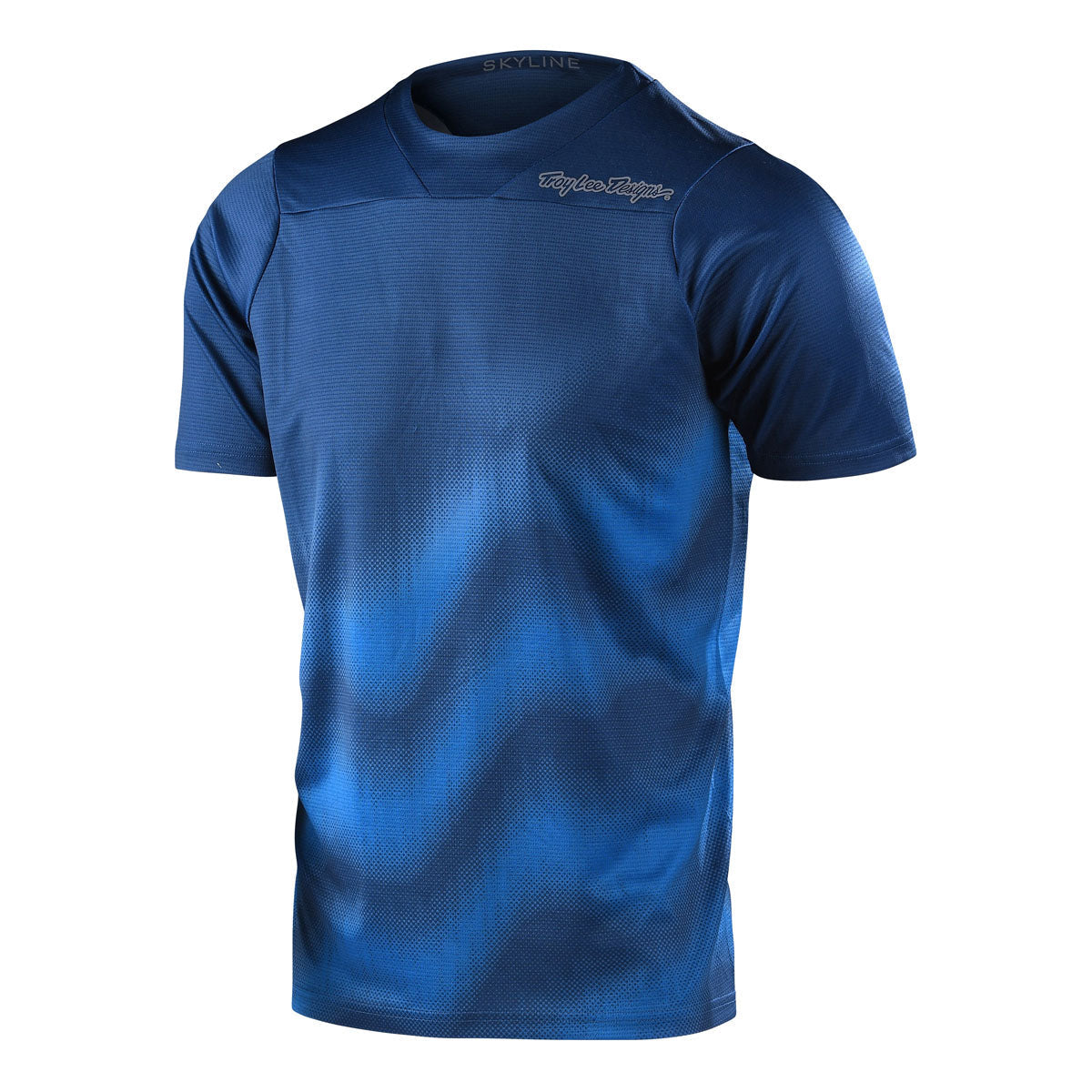 Troy Lee Designs Skyline short sleeve jersey in navy blue wave pattern
