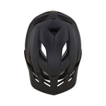 Troy Lee Designs Flowline SE Stealth mountain bike helmet in matte black, top view