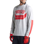Troy Lee Designs Skyline Air LS Jersey in SRAM Roots Cement colorway with red accents