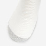 Thorlos white tennis micro mini sock with grey cushioned toe detail on clean background