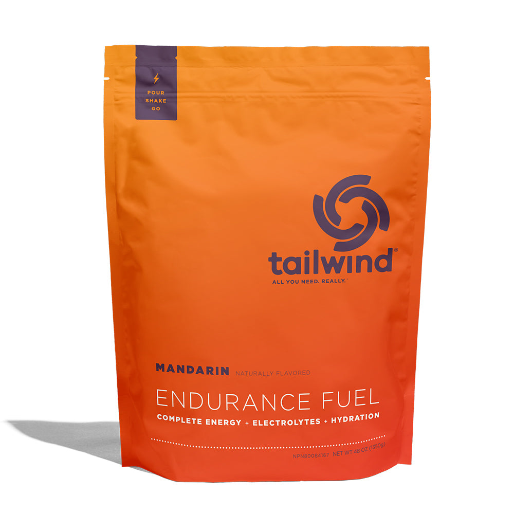 Tailwind Endurance Fuel 48oz Mandarin flavor orange resealable bag front view