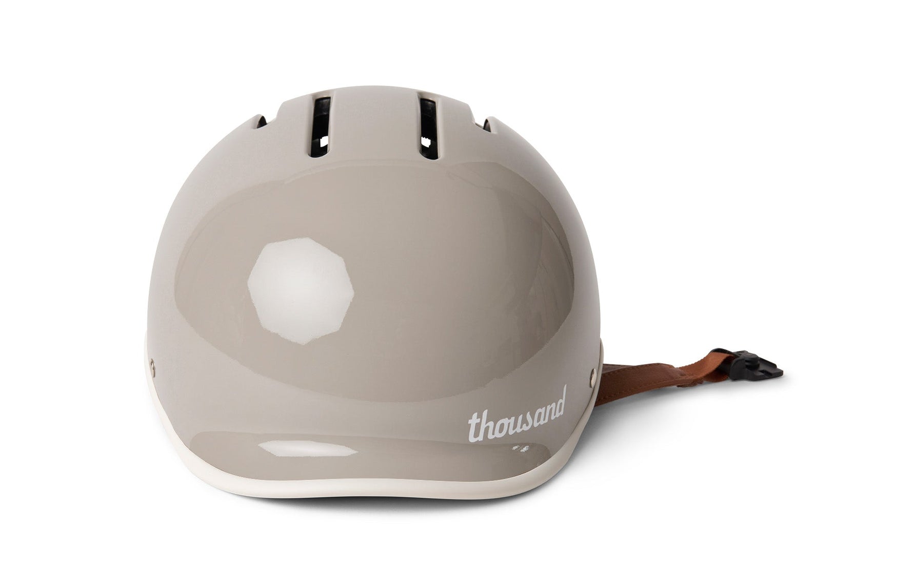 Thousand Heritage 2.0 bicycle helmet in dove grey with leather chin strap