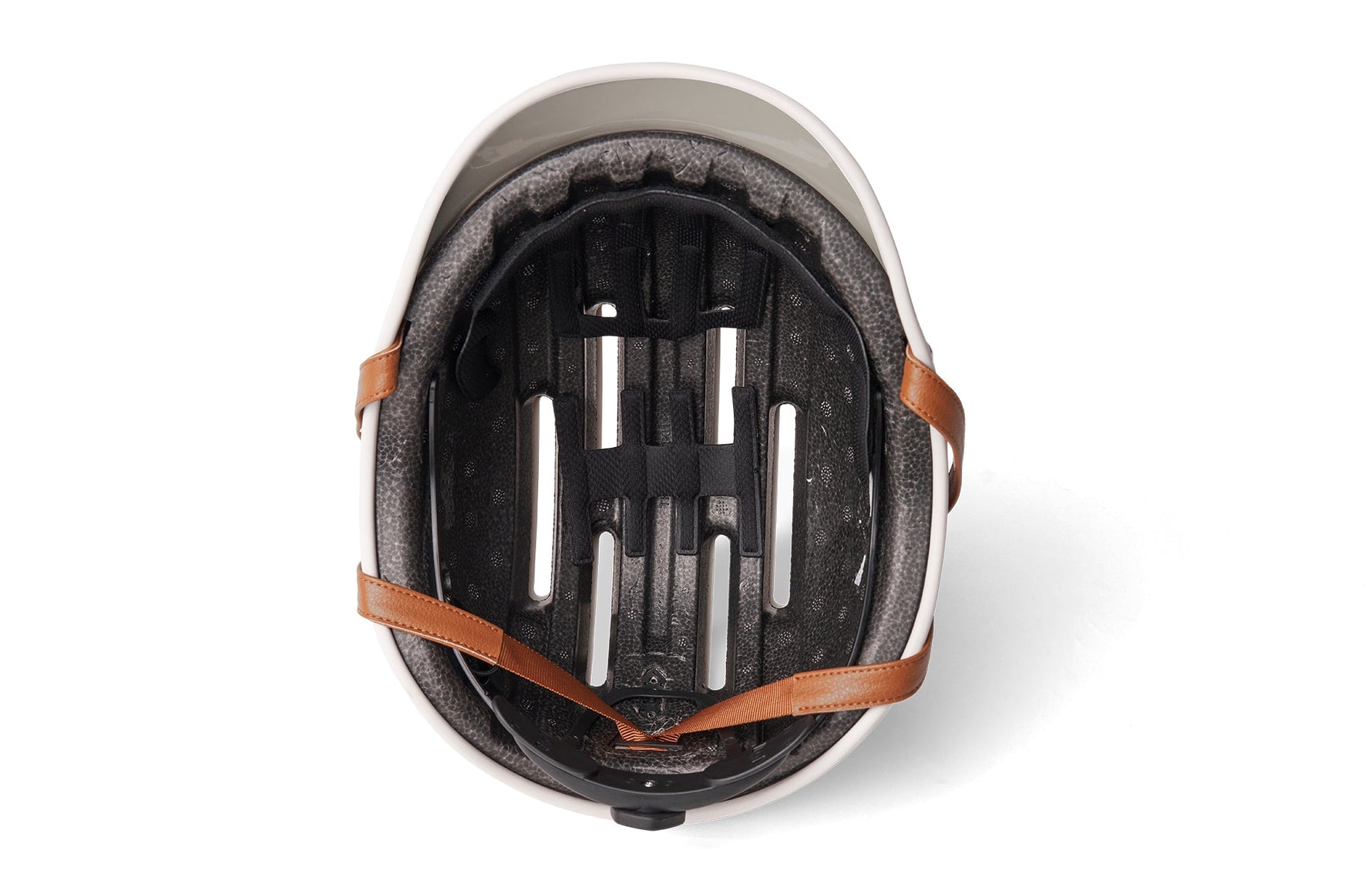 Interior view of Thousand Heritage 2.0 helmet showing ventilation system and leather straps