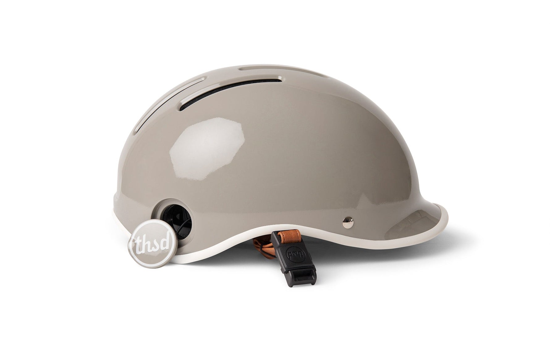 Thousand Heritage 2.0 bike helmet in dove grey with white chin strap