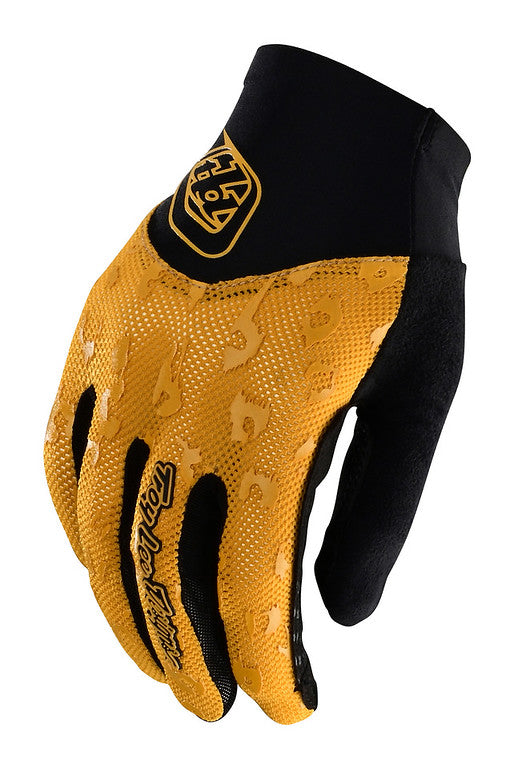 Troy Lee Designs ACE 2.0 MTB glove in honey gold with black accents and tonal pattern