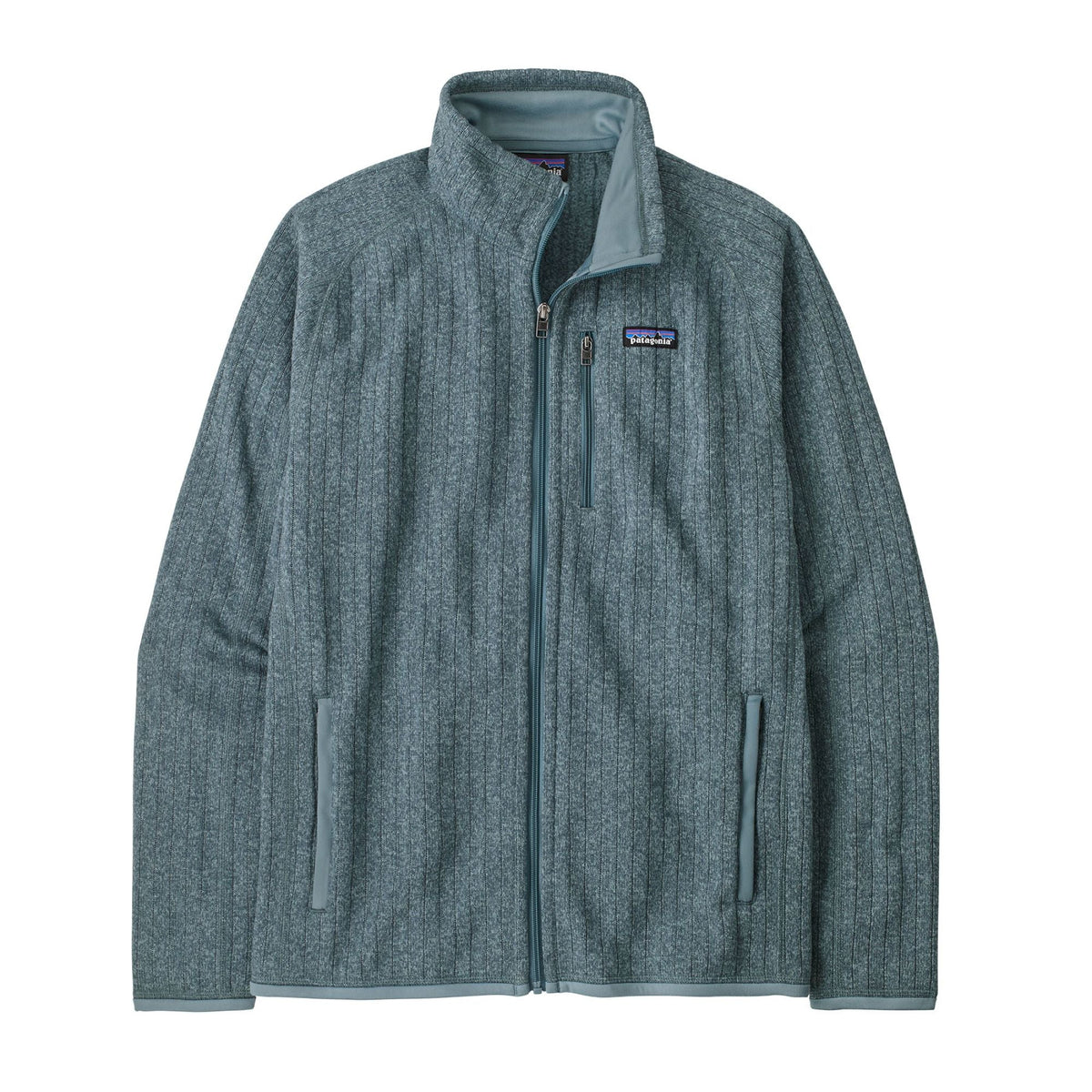 Patagonia Men's Better Sweater Fleece Jacket in Blue Sage Rib Knit on white background