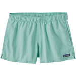 Patagonia Women's Barely Baggies Shorts in light teal green with elastic waistband