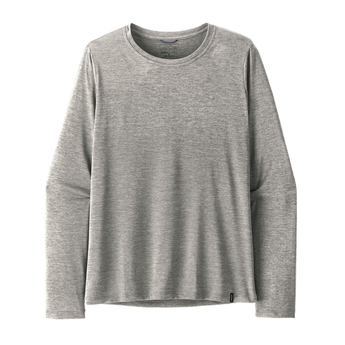 Patagonia Capilene Cool Daily long-sleeve shirt in Feather Grey, flat lay front view