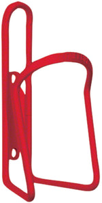 Planet Bike red aluminum water bottle cage with clean studio background