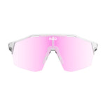 KOO Alibi Large cycling sunglasses with white frame and pink photochromic lenses