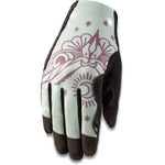 Dakine Women's Covert Glove in sage green with purple moth floral graphic design