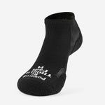Black Experia low cut athletic sock with textured heel and toe areas