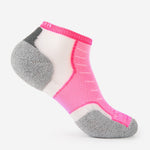 Thorlos Experia Energy low-cut running sock in pink, white, and gray