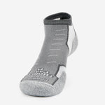 Thorlos Experia Energy low-cut ankle sock in gray and white colorway