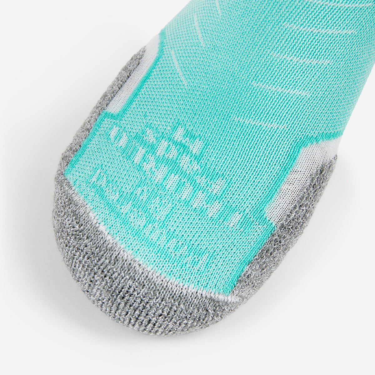Thorlos Experia Energy sock in teal with gray cushioned toe and heel zones