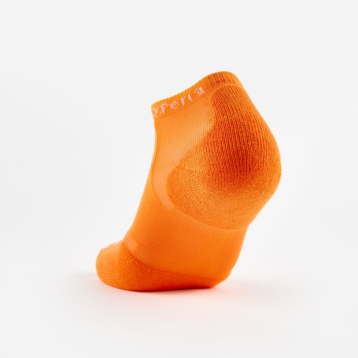 Thorlos Experia Energy low-cut ankle sock in bright neon orange with cushioned heel