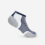 Thorlos Experia Energy low-cut ankle sock in navy blue, white, and gray