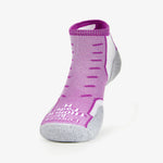 Experia Micro Mini low-cut athletic sock in purple with gray cushioned sole