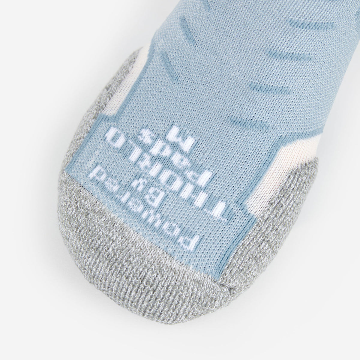 Thorlos Experia Energy Sock in light blue with gray heel and toe cushioning