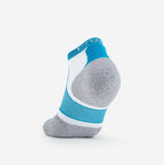 Thorlos Experia Energy low-cut ankle sock in teal blue, white, and gray