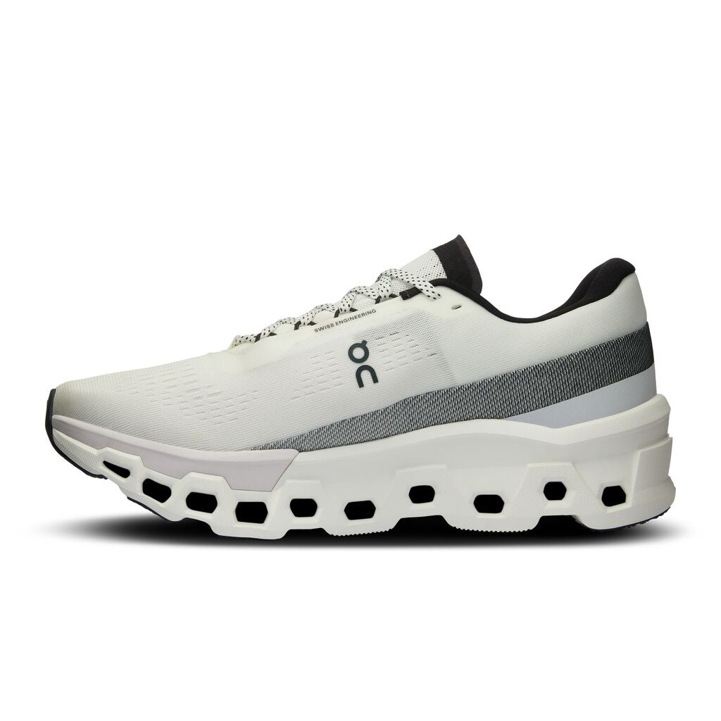 On Cloudmonster 2 running shoe in undyed/frost colorway with distinctive cloud sole